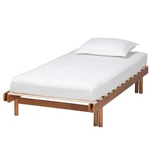 Bolivia Walnut Brown Wood Frame Expandable Twin to King Platform Bed