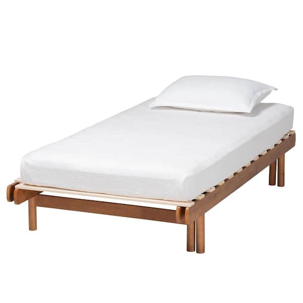 Baxton Studio Bolivia Walnut Brown Wood Frame Expandable Twin to King Platform Bed