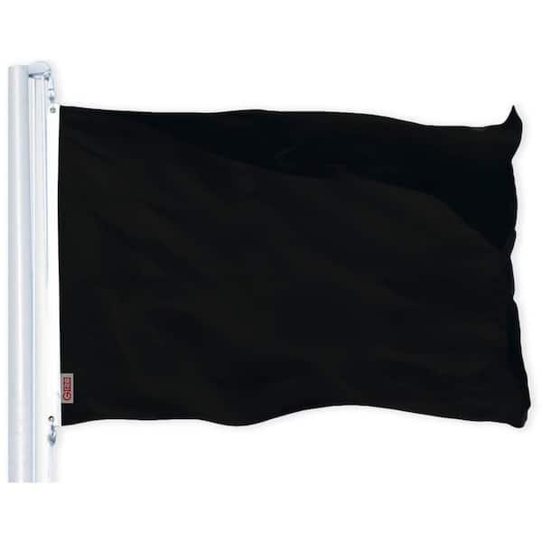 G128 4 ft. x 6 ft. Polyester Black Printed Flag 150D BG 1PK