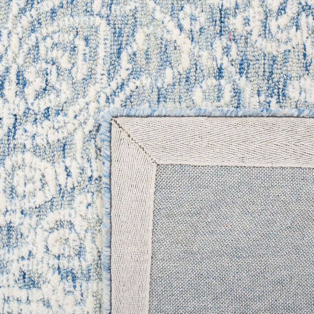 Handmade Blue Floral Wool 4' x 6' Area Rug