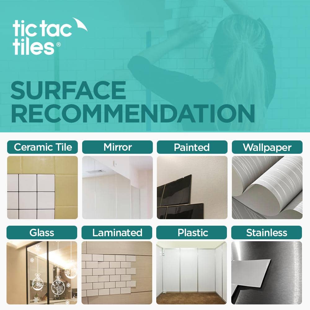 Mint Green PVC Peel and Stick Herringbone Wall Tile