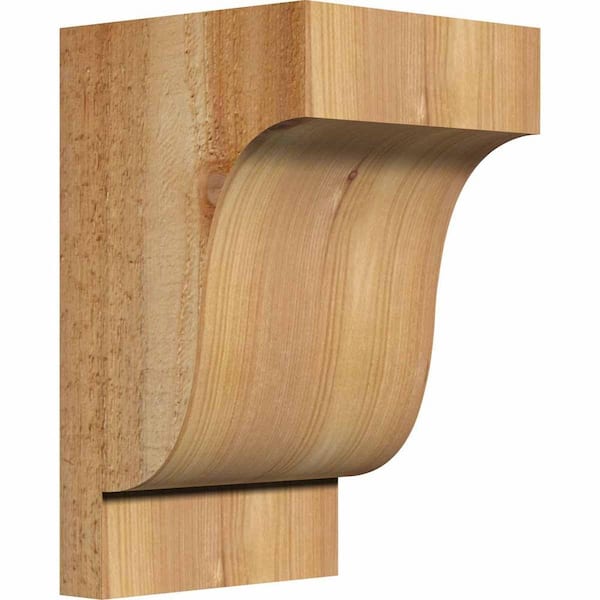 Ekena Millwork 6 in. x 6 in. x 10 in. Western Red Cedar Newport Rough Sawn Corbel