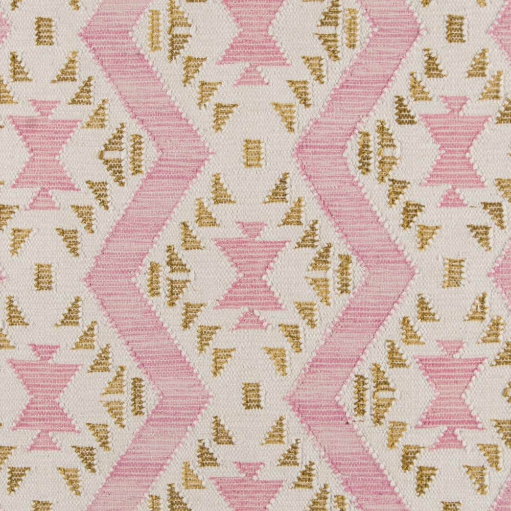 Handmade Pink Wool Geometric Tufted Rug 5' x 7'