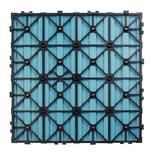 UltraShield Naturale 1 ft. x 1 ft. Quick Deck Outdoor Composite Deck Tile Sample in Grecian Blue