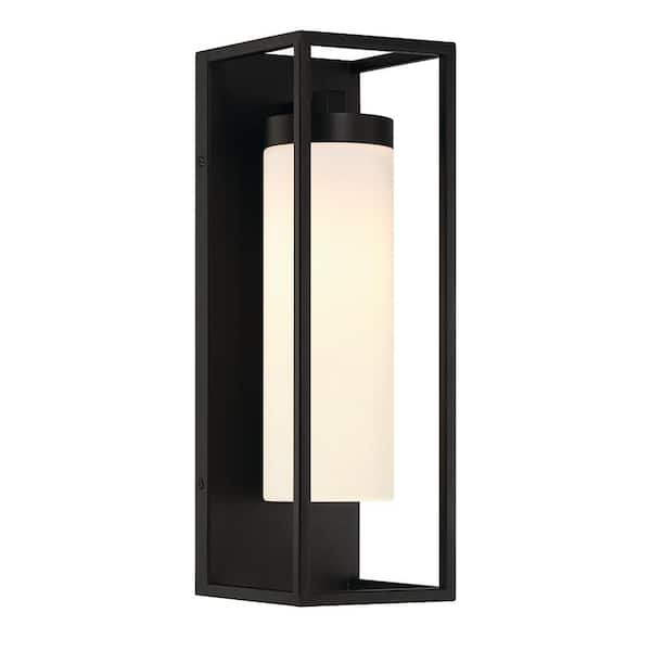 Ren 1-Light Black Hardwired Outdoor Wall Lantern Sconce (1-Pack)
