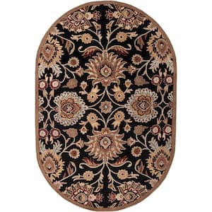Artes Maroon 6 ft. x 9 ft. Oval Area Rug