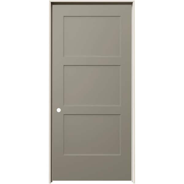 JELD-WEN 36 in. x 80 in. Birkdale Desert Sand Paint Right-Hand Smooth Hollow Core Molded Composite Single Prehung Interior Door