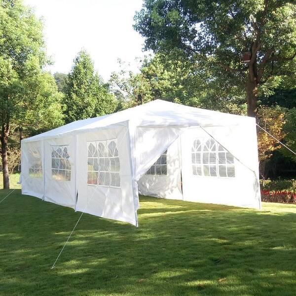 thumbnail image 2 of Outvita 10x30ft White Outdoor Wedding Party Tent Patio Gazebo Canopy Steel Frame PE Cover 2 of 4