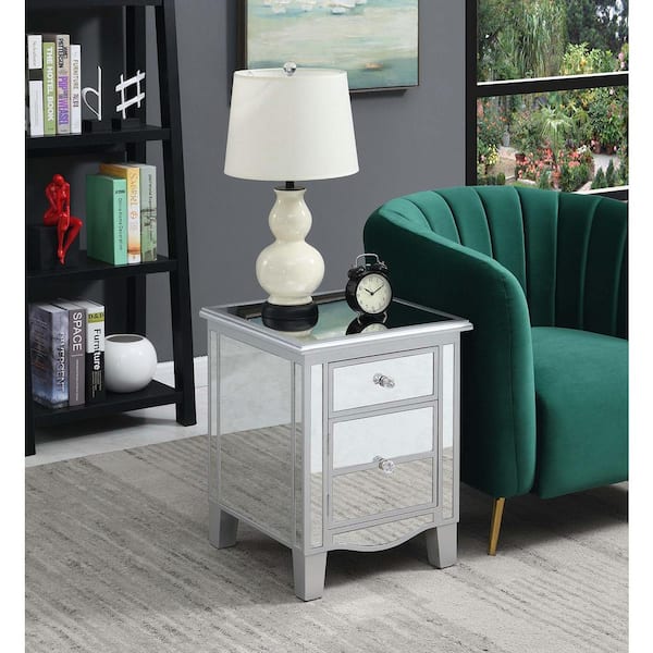 Details about   Gold Coast Mirrored End Table with Drawer 