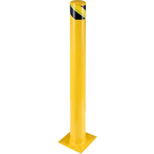 SKYSHALO Safety Bollard, 36x5. 5in. Safety Barrier Bollard, 5-1/2in. OD 36in. Height Yellow Powder Coat Pipe Steel Safety Barrier