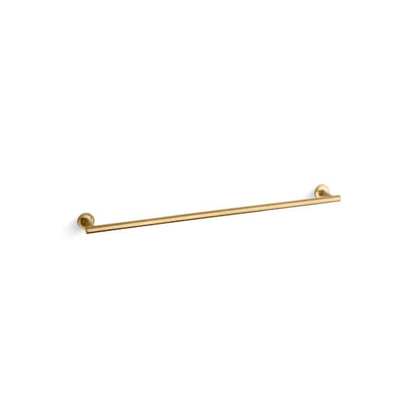 KOHLER Purist 30 in. Wall Mounted Towel Bar in Vibrant Brushed Moderne Brass