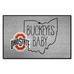 Ohio State Buckeyes Southern Style Gray 1.5 ft. x 2.5 ft. Starter Area Rug