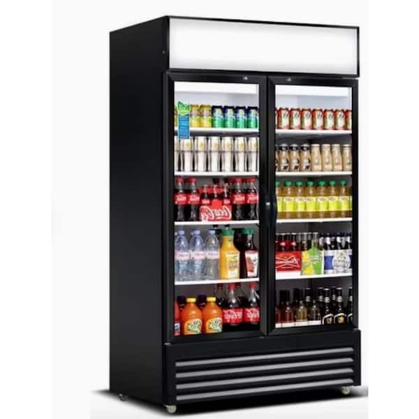 Cooler Depot 44 in. W 34.25 cu. ft. 2 Glass Door Commercial Refrigerator Merchandiser Cooler in Black