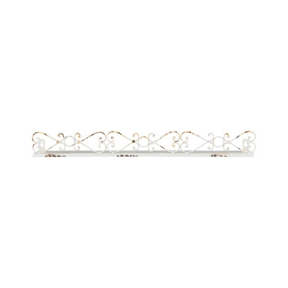 Elegant White Iron Decorative Wall Ledge Set of 4