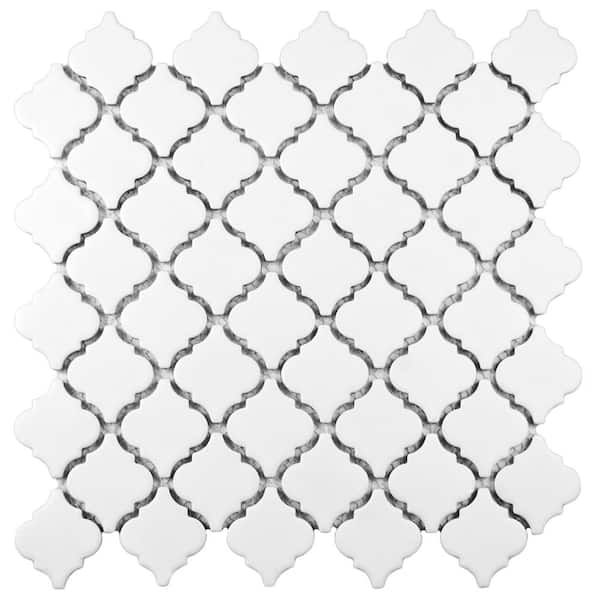 Merola Tile Hudson Tangier Matte White 12-3/8 in. x 12-1/2 in. Porcelain Mosaic Tile (11.0 sq. ft./Case)
