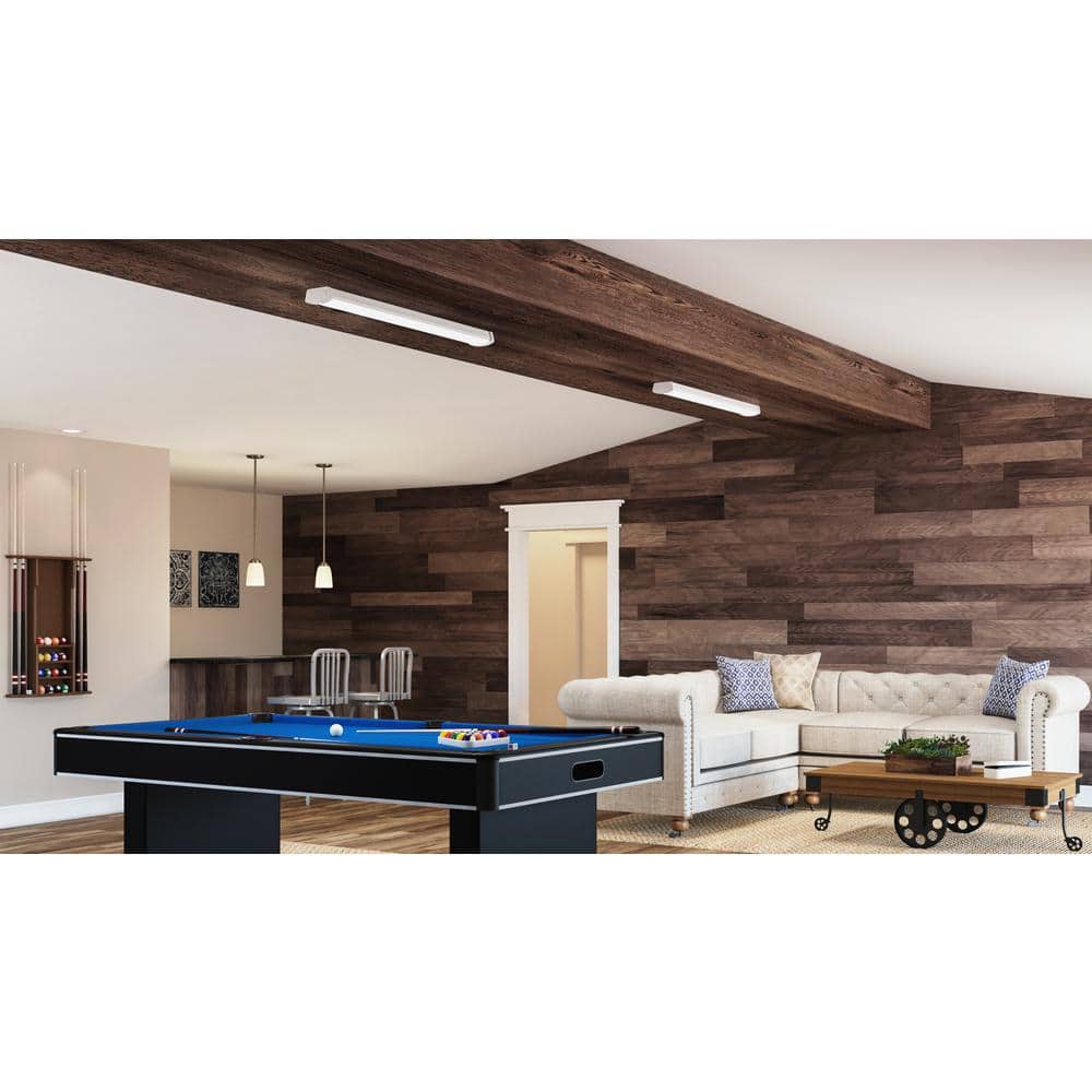 White 48-Inch Steel LED Flush Mount Light Fixture