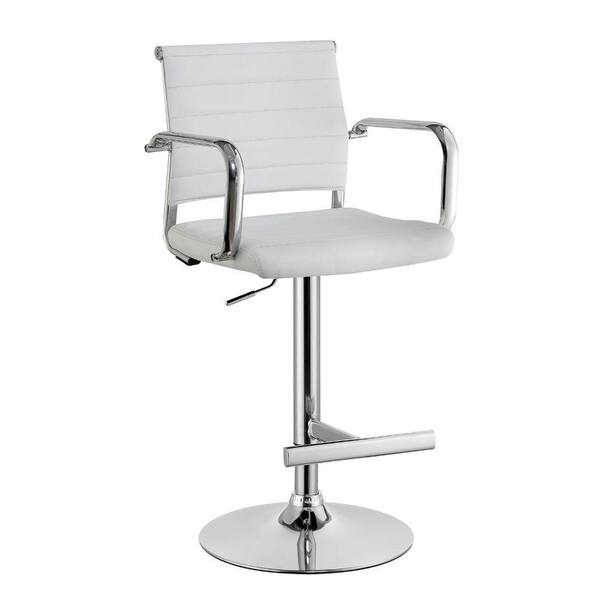 Benjara Modern 41 25 In H White And, Padded Bar Stools With Arms