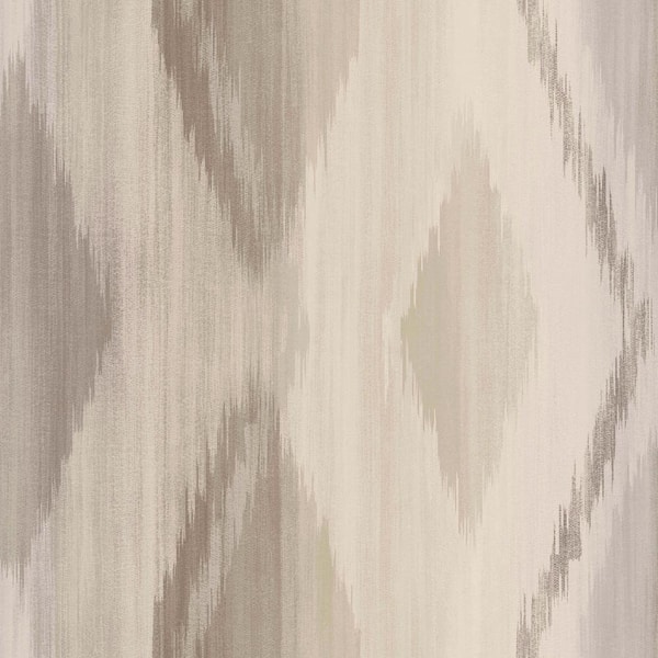 Graham & Brown Abstract Ikat Neutral Beige Removable Wallpaper Sample