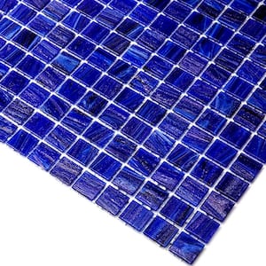 Celestial Glossy Egyptian Blue 12 in. x 12 in. Glass Mosaic Wall and Floor Tile (20 sq. ft./case) (20-pack)