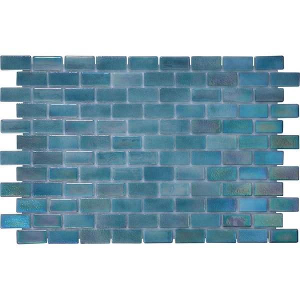Apollo Tile (Sample) Blue 3-in x 6-in Glossy Glass Brick Subway Floor and Wall Tile