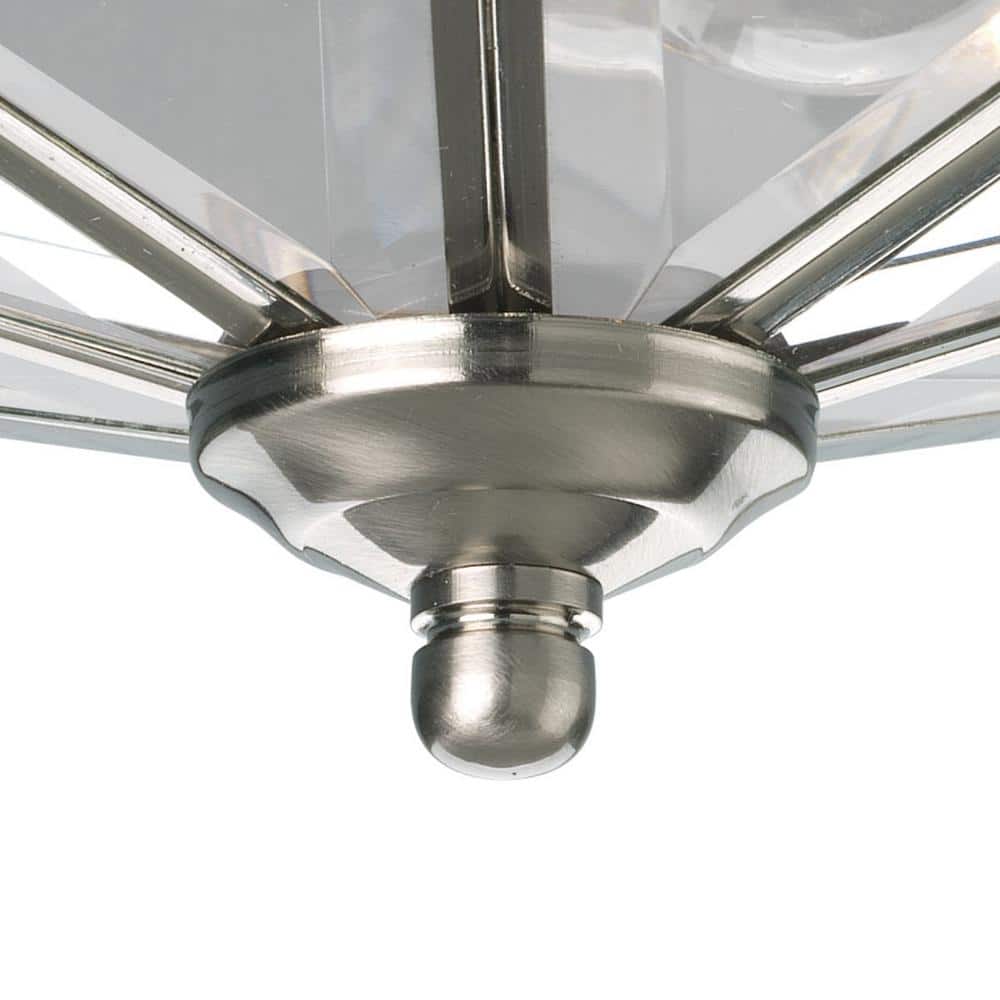 Brushed Nickel 4-Light Flush Mount with Beveled Glass