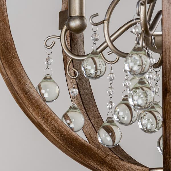 Crystal Chandelier With Reflective Wood Bead Wreath For Garden Decorations  From Bong09, $15.05