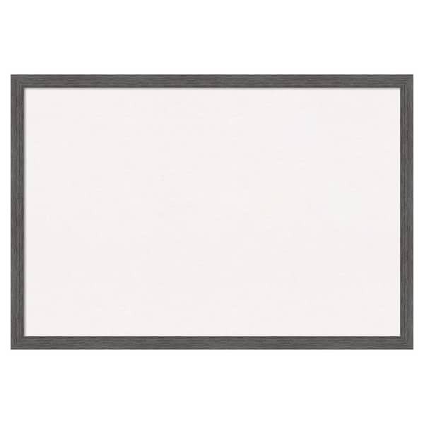 Amanti Art Pinstripe Plank Grey Thin White Corkboard 38 in. x 26 in. Bulletin Board Memo Board
