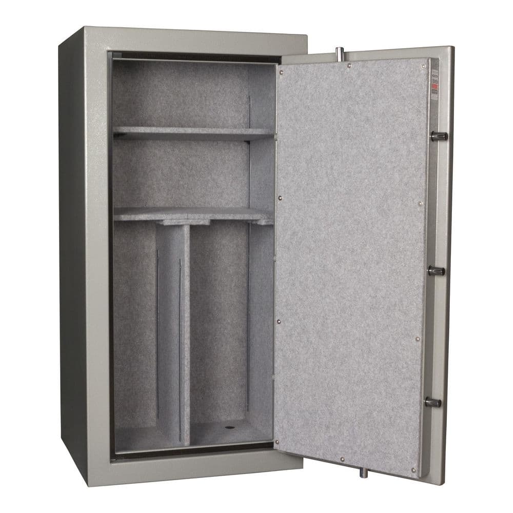 Gray Fireproof 24-Gun Safe with Mechanical Dial Lock