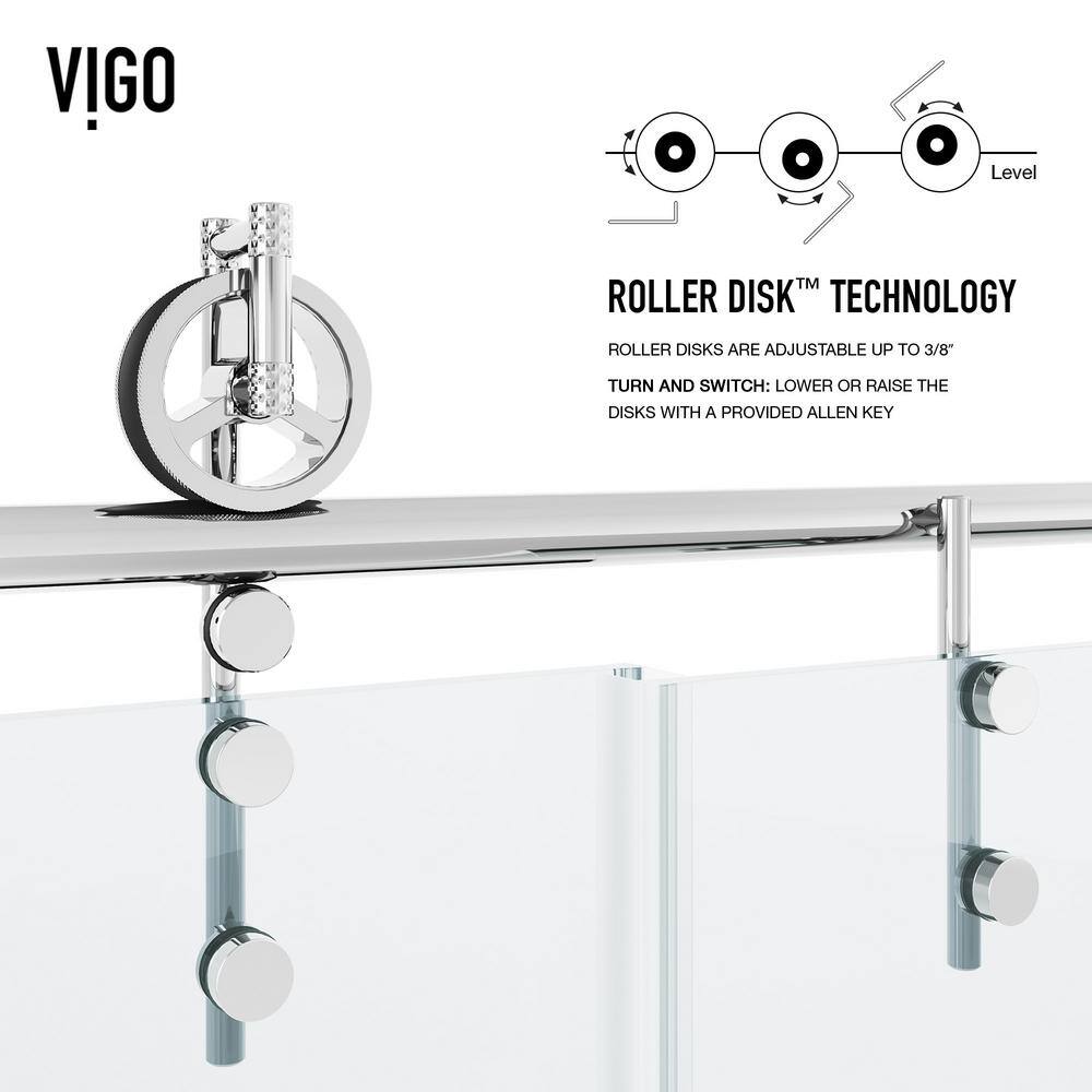 Hamilton 60" Chrome Frameless Sliding Tub Door with Clear Glass