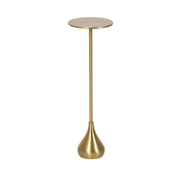 Hersi 7 in. Gold Round Metal End Table