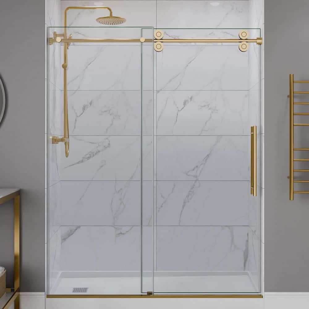 ANZZI Ozean 56 to 60 in. W x 76 in. H Frameless Sliding Shower