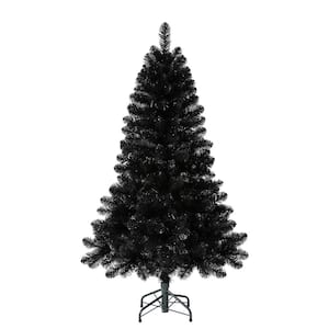 5 ft. Black Prelit LED Pine Classic Artificial Christmas Tree with 200 Warm Lights