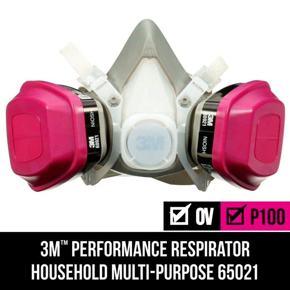 3M Household Multi-Purpose Respirator (Case of 4), Multi-Colored -  65021HA1-C