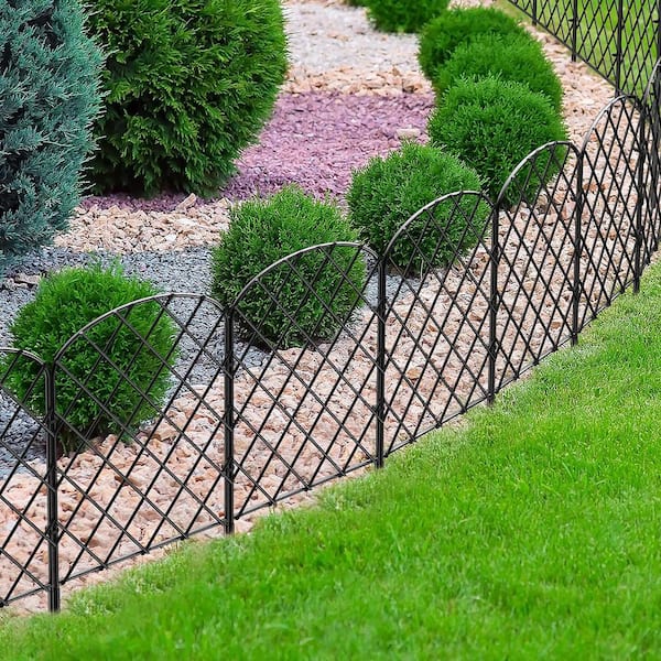 10 ft. L x 24 in. H Square Metal Garden Fence Rustproof Wire Fencing Border Decorative (10-Pack Total)