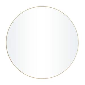 42 in. x 42 in. Round Framed Gold Wall Mirror with Thin Frame