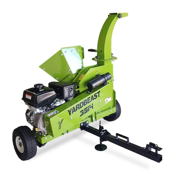 Tru-Feed 3.5 in. Professional Chipper 14 HP Gas Kohler CH440 ATV Towable Trailer, Rotational Discharge Dual Belt Clutch