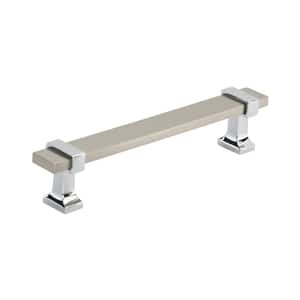 Overton 5-1/16 in. (128 mm) Satin Nickel/Polished Chrome Drawer Pull