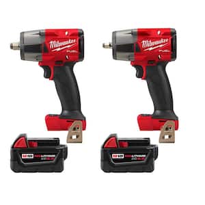 M18 FUEL 18V Lithium-Ion Brushless Cordless 1/2 in. and 3/8 in. Impact Wrench (2-Tool) with (2) Batteries
