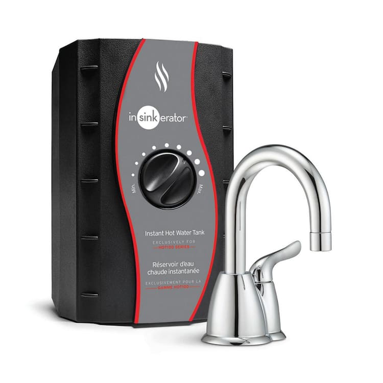 InSinkErator Invite HOT150 Series 1-Handle 6.25 in. Instant Hot Water Dispenser Tank with Faucet in Chrome