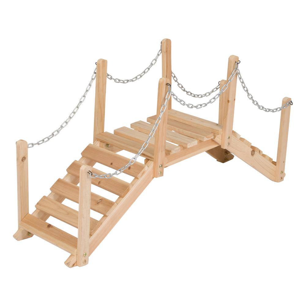 Natural Cedar 3-Foot Decorative Garden Bridge