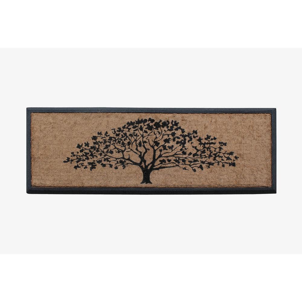 A1HC Flocked Life of Tree Black/Beige 18 in. x 48 in. Rubber and Coir Double Door Mat price history on PriceWatchPro