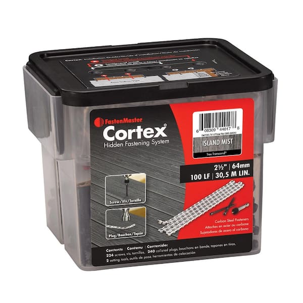 Cortex 2-1/2" Deck Screws w/ Collated Plugs & Bits TORX ttap-Island Mist (224 Screws, 240 Plugs, 2 Bits)