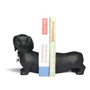 Dachshund Dog Black Resin Bookends (Set of 2)