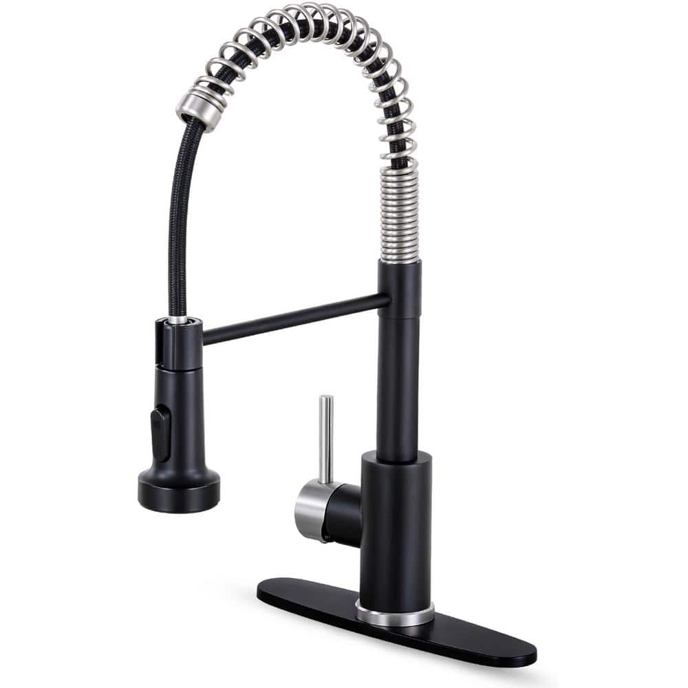 Single Handle Kitchen Faucet Pull Down Sprayer Kitchen Faucet with Deck Pla
