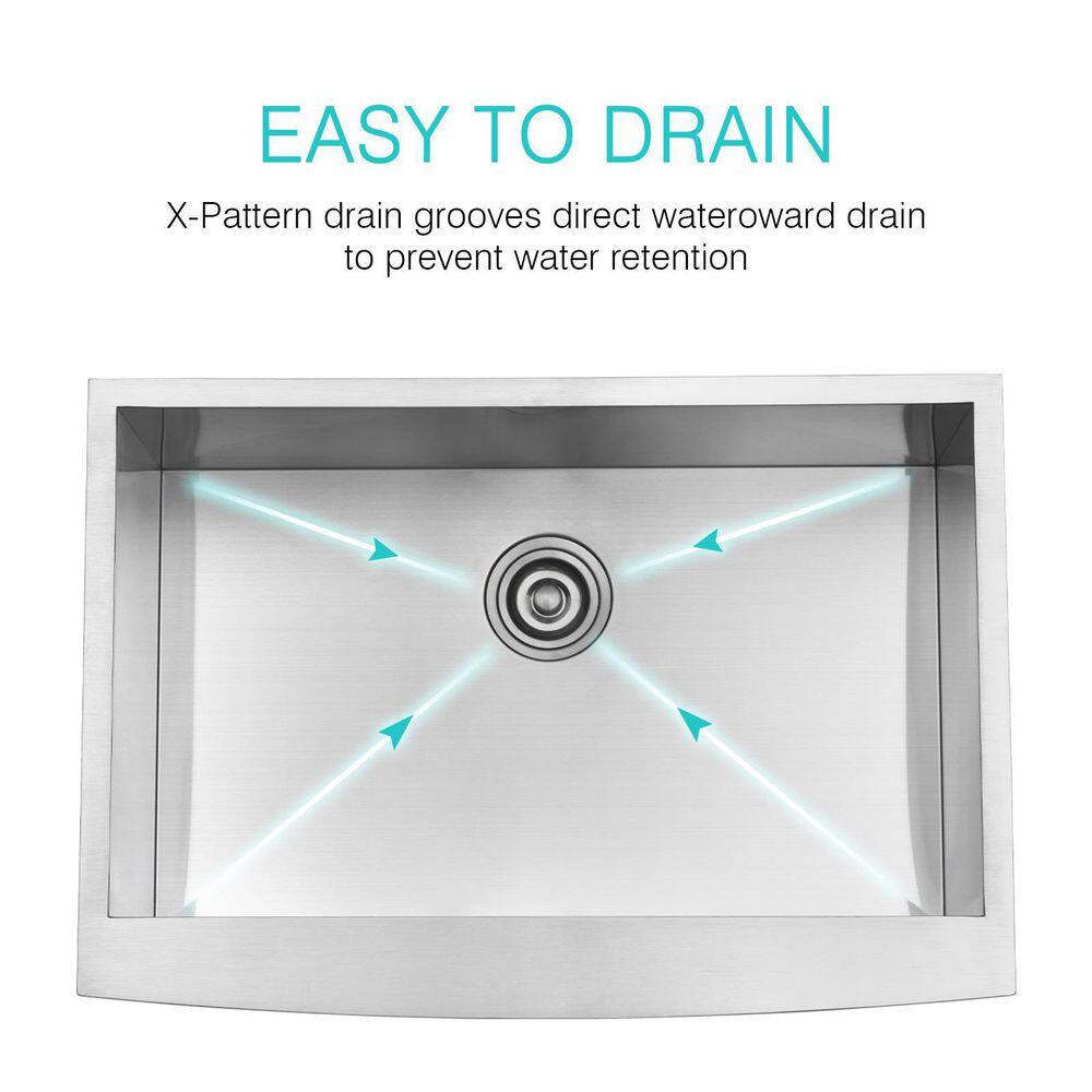 30-Inch Stainless Steel Farmhouse Apron-Front Sink with Pull Down Faucet