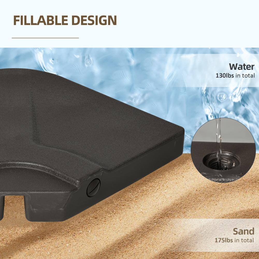 Brown HDPE 4-Piece Cantilever Patio Umbrella Base Weights