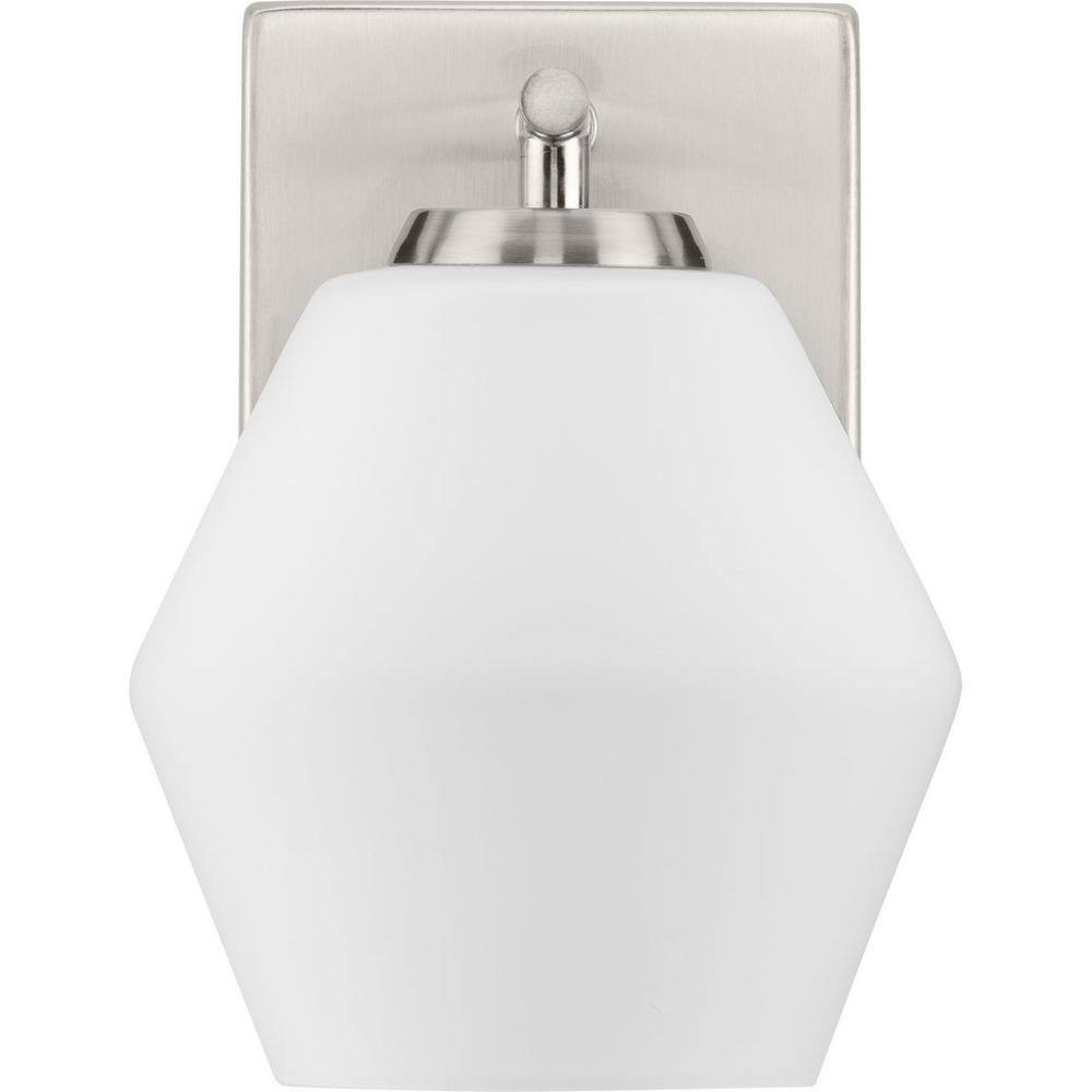Copeland Brushed Nickel 1-Light Vanity with Opal Glass Shade