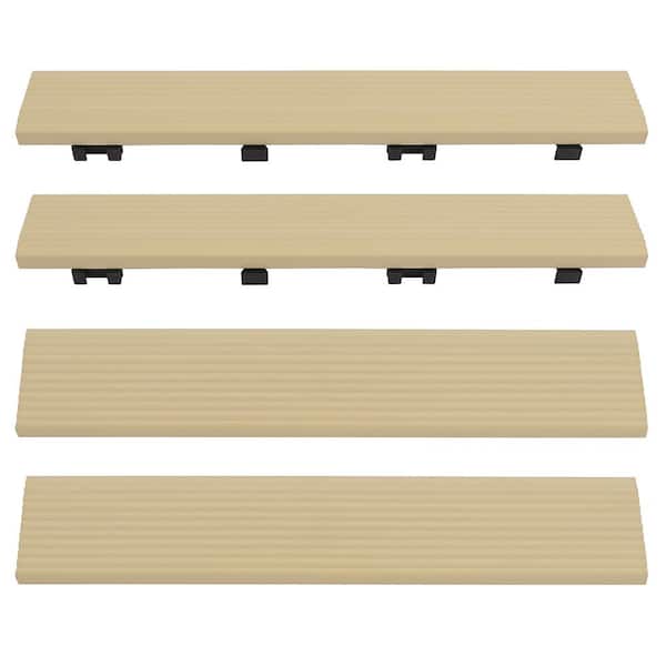 1/6 ft. x 1 ft. Quick Deck Composite Deck Tile Straight Fascia in Japanese Cedar (4-Pieces/Box)