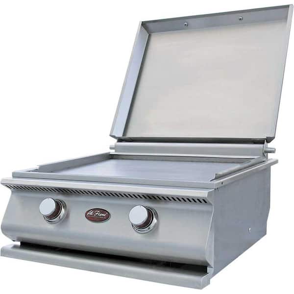 Cal Flame 15,000 BTU 2-Burner Built-In Stainless Steel Propane Gas Hibachi Flat Top Griddle