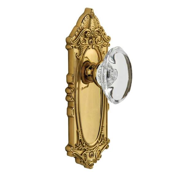 Unbranded Grandeur Lifetime Brass Double Dummy Grande Victorian Plate with Provence Crystal Knob